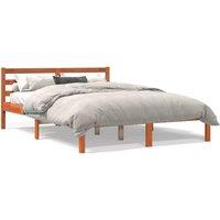Berkfield Home Bed Frame without Mattress Wax Brown 135x190 cm Double Solid Wood Pine