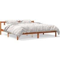 Berkfield Home Bed Frame without Mattress Wax Brown 200x200 cm Solid Wood Pine