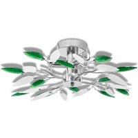 Berkfield Home Ceiling Lamp Acrylic Crystal Leaf Arms 3 E14 Bulbs