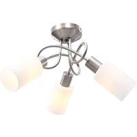 Berkfield Home Ceiling Lamp with Ceramic Shades for 3 E14 Bulbs White Cone