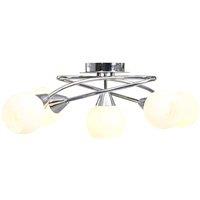 Berkfield Home Ceiling Lamp with Ceramic Shades for 5 E14 Bulbs White Bowl