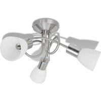 Berkfield Home Ceiling Lamp with Glass Shades for 3 E14 Bulbs in White