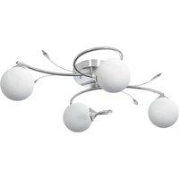 Berkfield Home Ceiling Lamp with Round Glass Shades for 4 G9 LED Lights in White