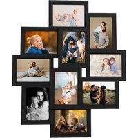 Berkfield Home Collage Photo Frame for 10x(13x18 cm) Picture Black MDF | Size: 13x18 cm