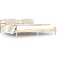 Berkfield Home Day Bed Solid Wood Pine 200x200 cm Super King in Light Brown
