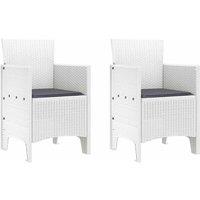 Berkfield Home Garden Chair Set of 2 White, Anthracite Polypropylene, Polyester in White