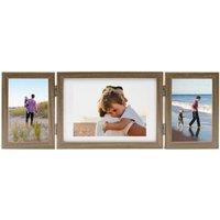 Berkfield Home Trifold Photo Frame Collage Light Brown 22x15 cm+2x | Size: 22x15 cm