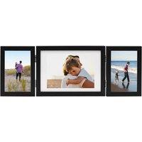 Berkfield Home Trifold Photo Frame Collage Black 22x15 cm+2x | Size: 22x15 cm