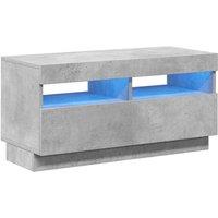 Berkfield Home TV Cabinet with LED Lights Concrete Grey 80x35x40 cm | Size: 80 x 35 x 40 cm