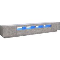 Berkfield Home TV Cabinet with LED Lights Concrete Grey 260x35x40 cm | Size: 260 x 35 x 40 cm