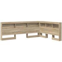 Berkfield Home Storage Headboard with Shelf Sonoma oak 140 cm Engineered wood in Brown