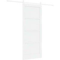 Berkfield Home Sliding Door with Hardware Set White 83x202 cm Solid Wood Pine