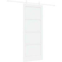 Berkfield Home Sliding Door with Hardware Set White 83x202 cm Solid Wood Pine