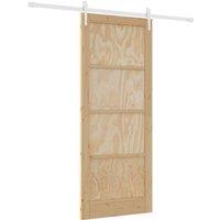 Berkfield Home Sliding Door with Hardware Set 86x211 cm Solid Wood Pine in Brown