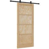 Berkfield Home Sliding Door with Hardware Set "ORKDAL" Solid Wood Pine in Beige