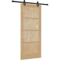 Berkfield Home Sliding Door with Hardware Set 'ORKDAL'Solid Wood Pine in Beige