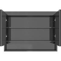 Berkfield Home Durable Bathroom Mirror Cabinet 80x15x60 cm MDF Shining Grey | Size: 80 x 15 x 60 cm
