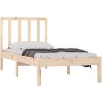 Berkfield Home Beautiful Bed Frame Solid Wood Pine 75x190 cm Small Single in Light Brown