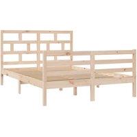 Berkfield Home Beautiful Bed Frame Solid Wood Pine 140x200 cm in Light Tan