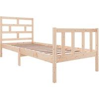 Berkfield Home Beautiful Bed Frame Solid Wood Pine 75x190 cm Small Single in Light Tan