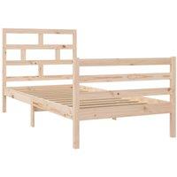 Berkfield Home Beautiful Bed Frame Solid Wood Pine 90x200 cm in Light Tan