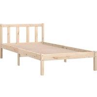 Berkfield Home Modern Bed Frame Solid Pinewood 100x200 cm in Light Tan