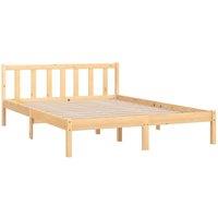 Berkfield Home Modern Bed Frame Solid Pinewood 120x200 cm in Light Brown | Size: Small Double