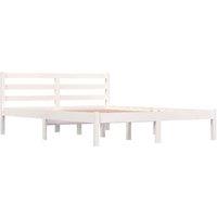 Berkfield Home Beautiful Bed Frame Solid Wood Pine 120x190 cm Small Double White