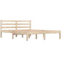 Berkfield Home Beautiful Bed Frame Solid Wood Pine 120x190 cm Small Double in Light Tan