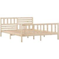 Berkfield Home Beautiful Bed Frame Solid Wood 120x200 cm in Natural | Size: Small Double