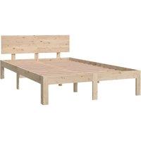 Berkfield Home Beautiful Bed Frame Solid Wood Pine 120x200 cm in Natural | Size: Small Double