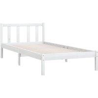 Berkfield Home Modern Bed Frame White Solid Pinewood 100x200 cm