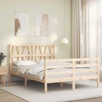 Berkfield Home Beautiful Bed Frame with Headboard 120x200 cm Solid Wood in Natural
