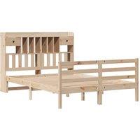 Berkfield Home Decorative Bookcase Bed without Mattress 140x190 cm Solid Wood Pine in Natural