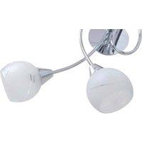 Berkfield Home Five Ceiling Lamp with Glass Shades for 5 E14 Bulbs in White
