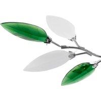 Berkfield Home Elegant Ceiling Lamp Acrylic Crystal Leaf Arms 3 E14 Bulbs