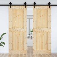 Berkfield Home Beautiful Door NARVIK 85x210 cm Solid Wood Pine in Light Tan