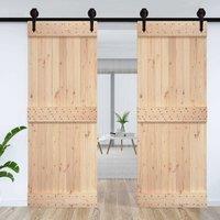 Berkfield Home Beautiful Door NARVIK 85x210 cm Solid Wood Pine in Brown