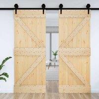 Berkfield Home Beautiful Door NARVIK 95x210 cm Solid Wood Pine in Light Brown
