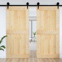 Berkfield Home Beautiful Door NARVIK 100x210 cm Solid Wood Pine in Light Tan
