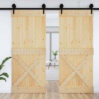 Berkfield Home Beautiful Door NARVIK 95x210 cm Solid Wood Pine in Natural