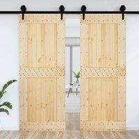 Berkfield Home Beautiful Door NARVIK 90x210 cm Solid Wood Pine in Light Tan