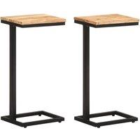Berkfield Home Side Tables 2 pcs 31.5x24.5x64.5 Solid Acacia Wood in Brown
