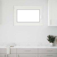Berkfield Home Basement Window RISOR 90x70 cm Tilt&Turn DIN Left White