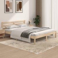 Berkfield Home Bed Frame Solid Wood Pine 150x200 cm King Size in Brown