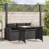 Berkfield Home 2 Piece Garden Dining Set with Cushions Black Poly Rattan