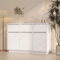 Berkfield Home Sideboard White 110x34x75 cm Solid Wood Pine | Size: 110 x 34 x 75 cm