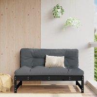 Berkfield Home Middle Sofa Black 120x80 cm Solid Wood Pine
