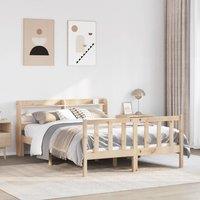 Berkfield Home Bed Frame without Mattress 150x200 cm King Size Solid Wood Pine in Brown
