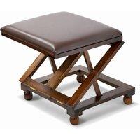 EONLION NEW Folding Leather Footstool Padded Foot Leg Rest in Brown